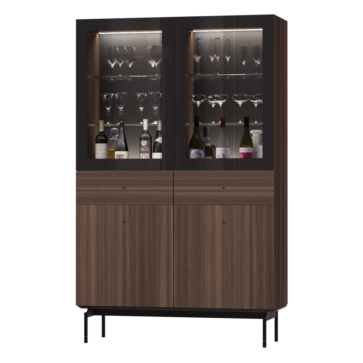 Vitrina con 2 puertas y 2 cajones 192 cm alto Qubic New 2.0 El Corte Inglés - Marrón Marrón-1