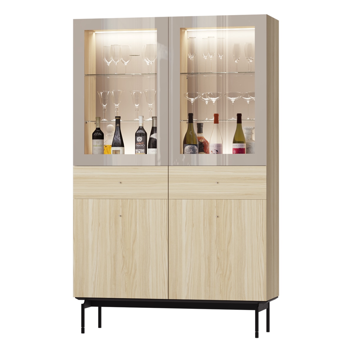 Imagem 0 de Vitrina com 2 Portas e 2 Gavetas 192 cm de Altura Qubic New 2.0