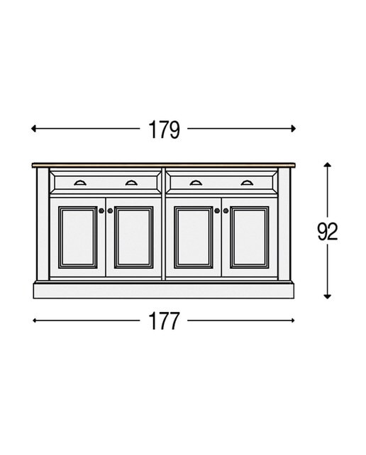 Aparador com 4 Portas e 2 Gavetas Limoux Creme-5