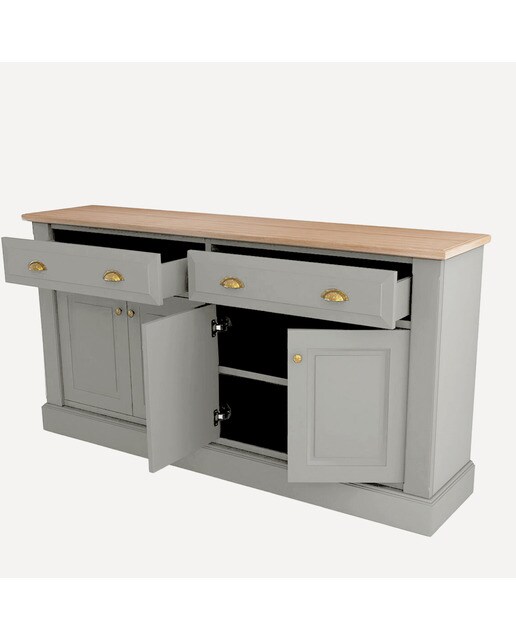 Imagen 4 de Aparador con 4 puertas y 2 cajones Limoux El Corte Inglés - Gris 149 x 40 x 92 cm Gris