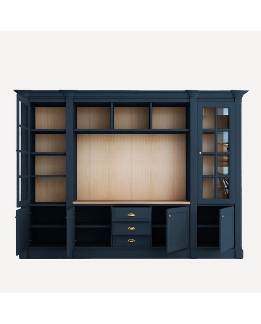 Librería con espacio para TV, 3 cajones, 4 puertas y 2 vitrinas Limoux El Corte Inglés - Azul Océano Azul Océano-3