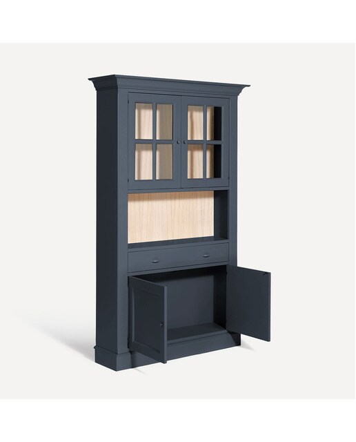 Vitrina con 2 puertas, 1 hueco y 1 cajón Limoux El Corte Inglés - Gris azulado Gris azulado-6