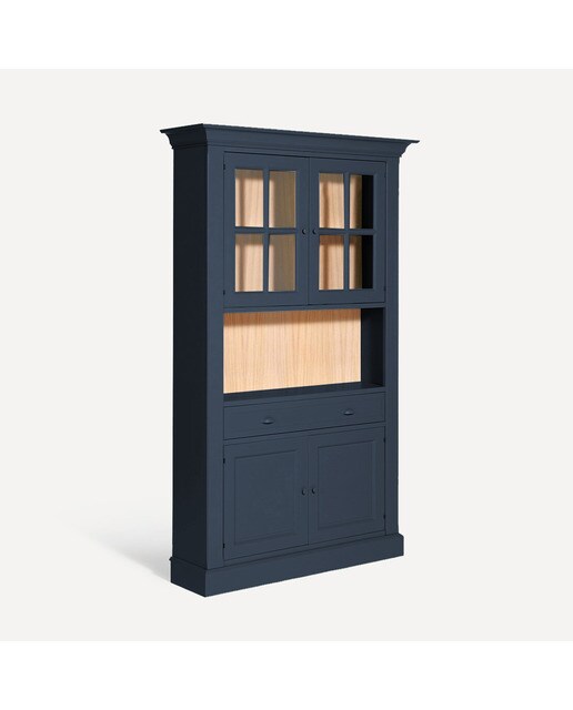 Vitrina com 2 Portas, 1 Espaço e 1 Gaveta Limoux Azul-oceano-2
