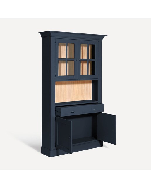 Vitrina com 2 Portas, 1 Espaço e 1 Gaveta Limoux Azul-oceano-6