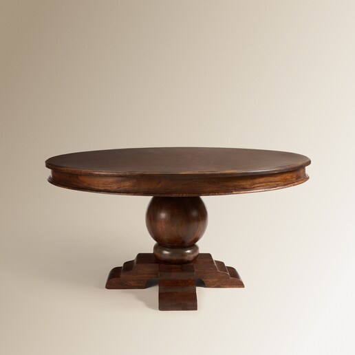Mesa redonda de madera de mango Mundhra