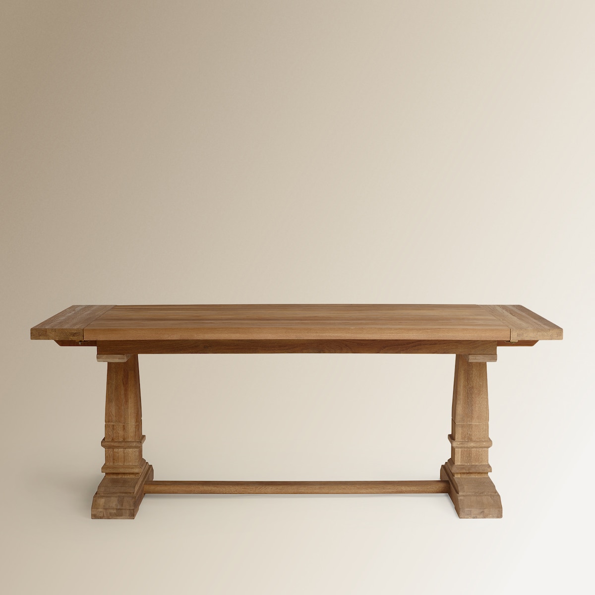 Mesa de Sala de Refeições Extensível de Carvalho Vintage Natural-2