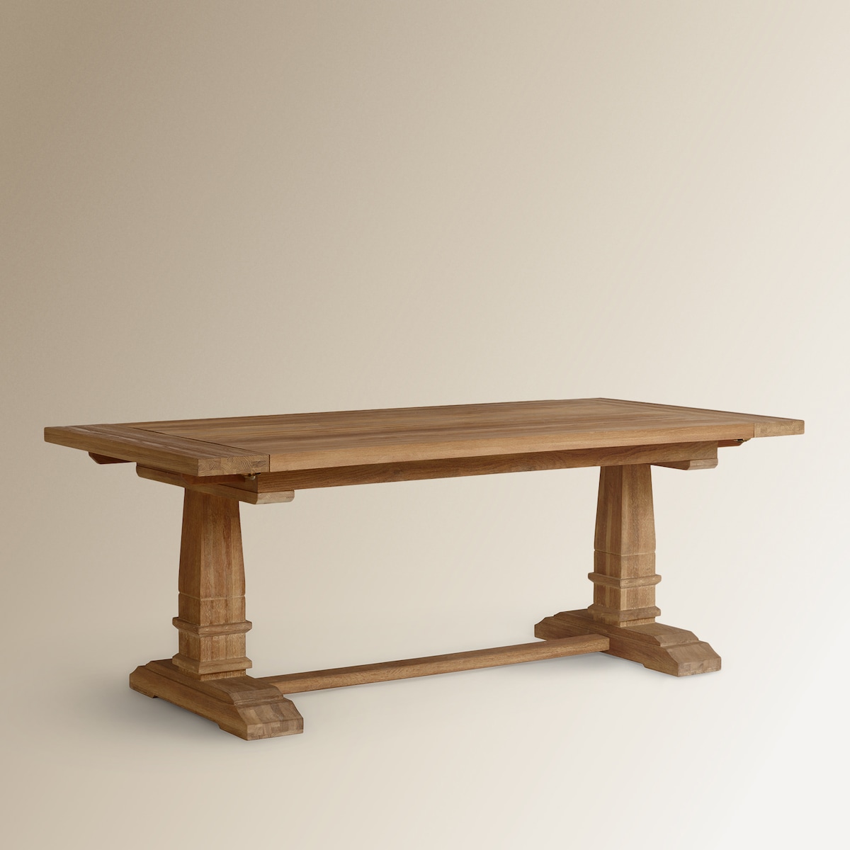 Mesa de Sala de Refeições Extensível de Carvalho Vintage Natural-3