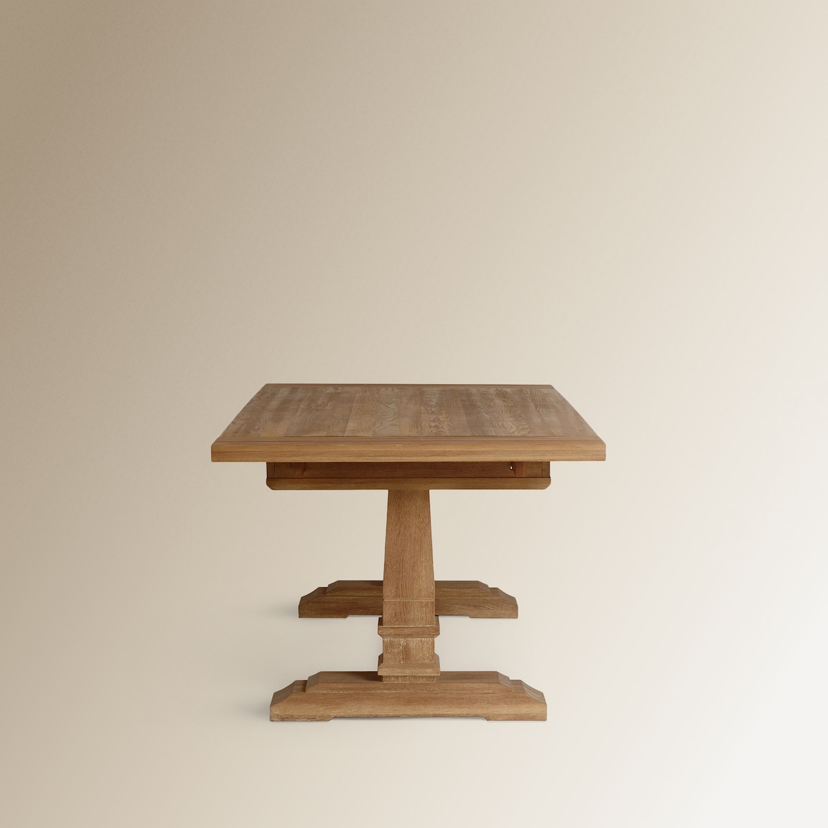 Mesa de Sala de Refeições Extensível de Carvalho Vintage Natural-4