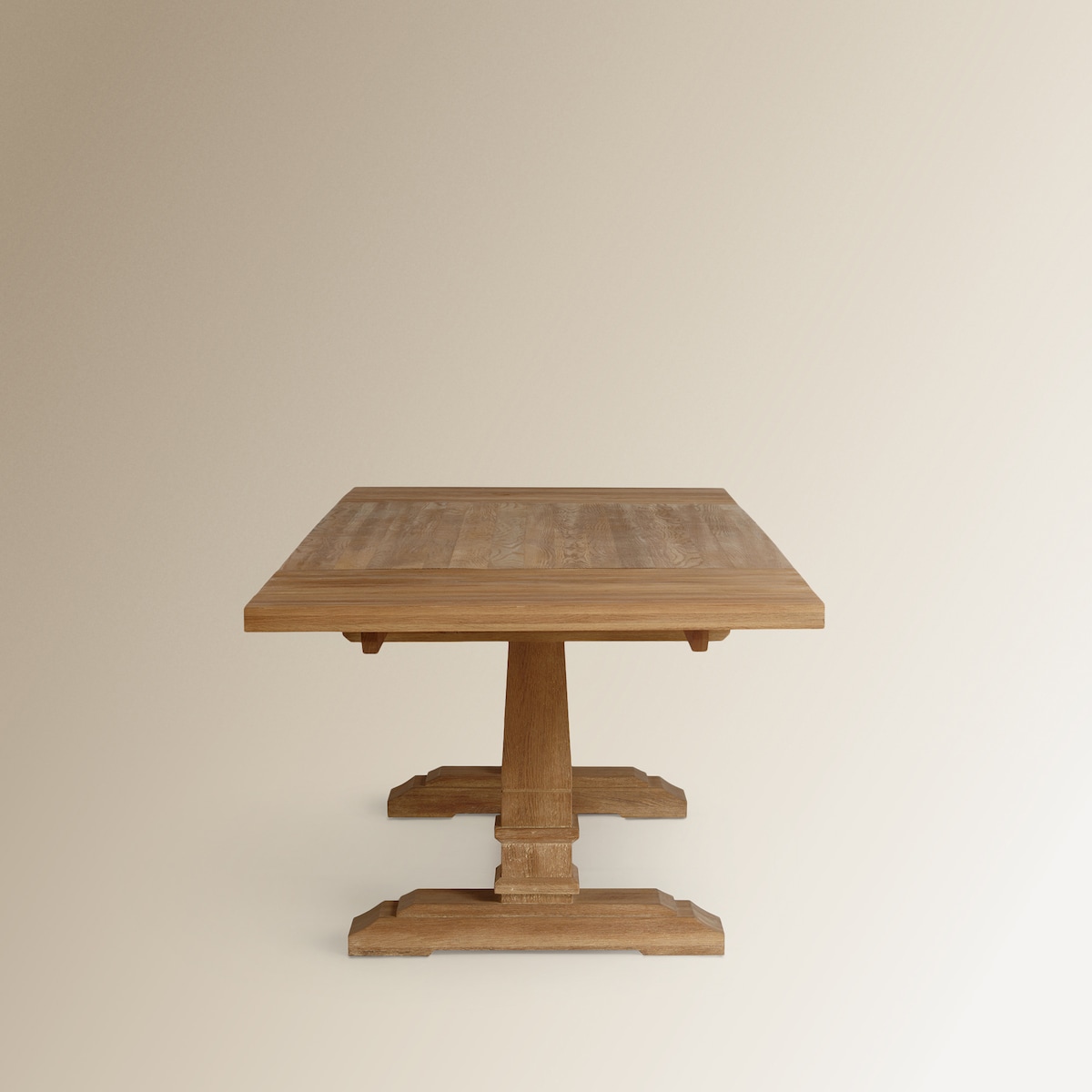 Mesa de Sala de Refeições Extensível de Carvalho Vintage Natural-8