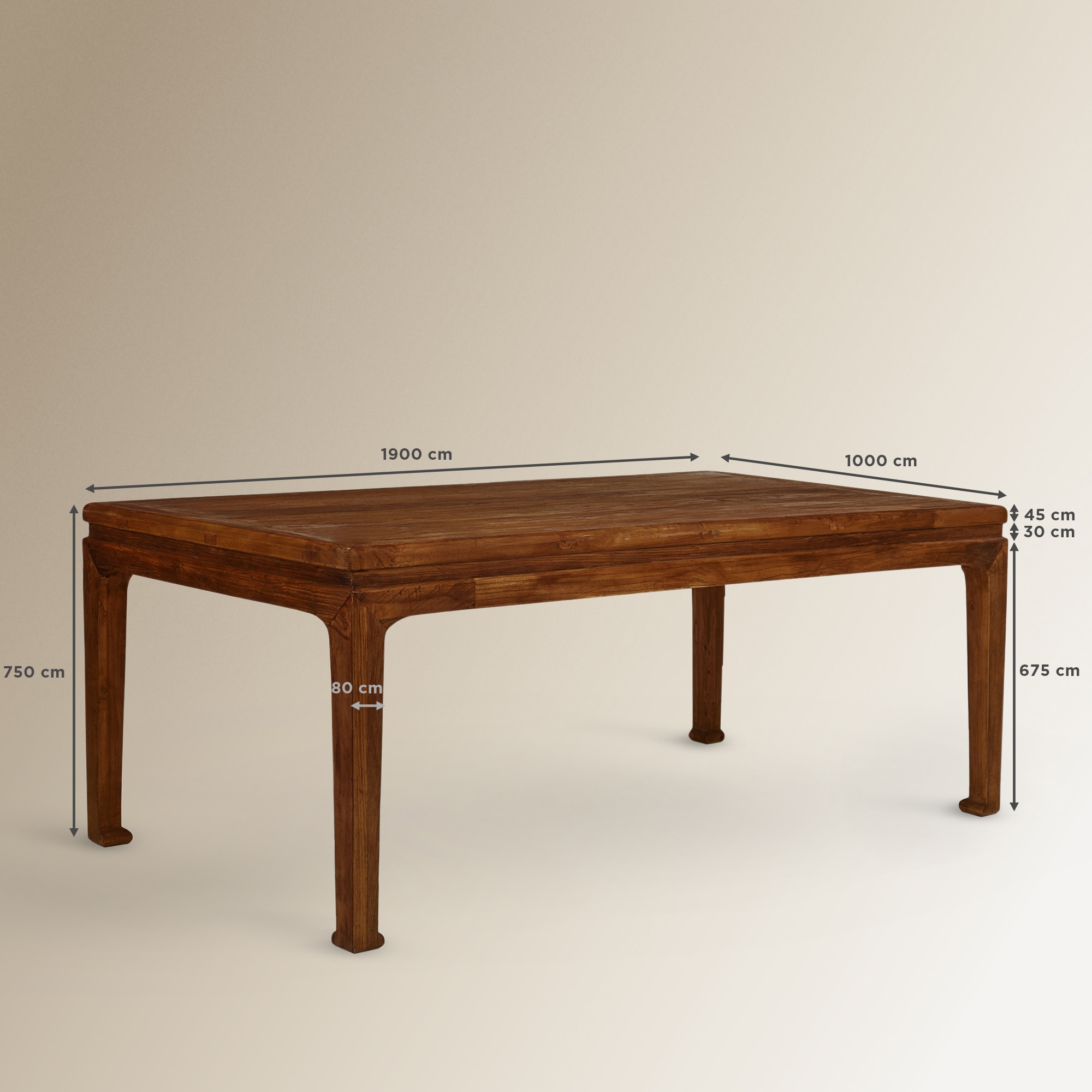 Mesa de Madeira de Olmo Reciclado Opium Natural-8