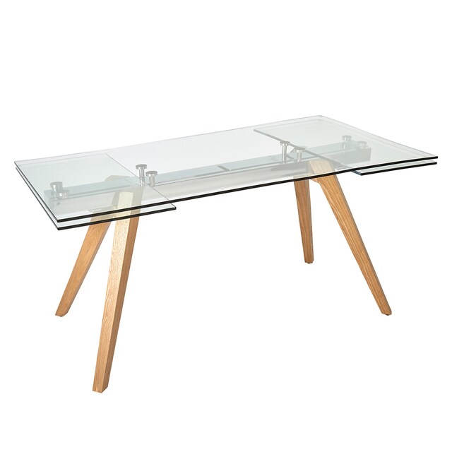 Imagen 0 de Mesa extensible de madera de fresno y cristal Kioto