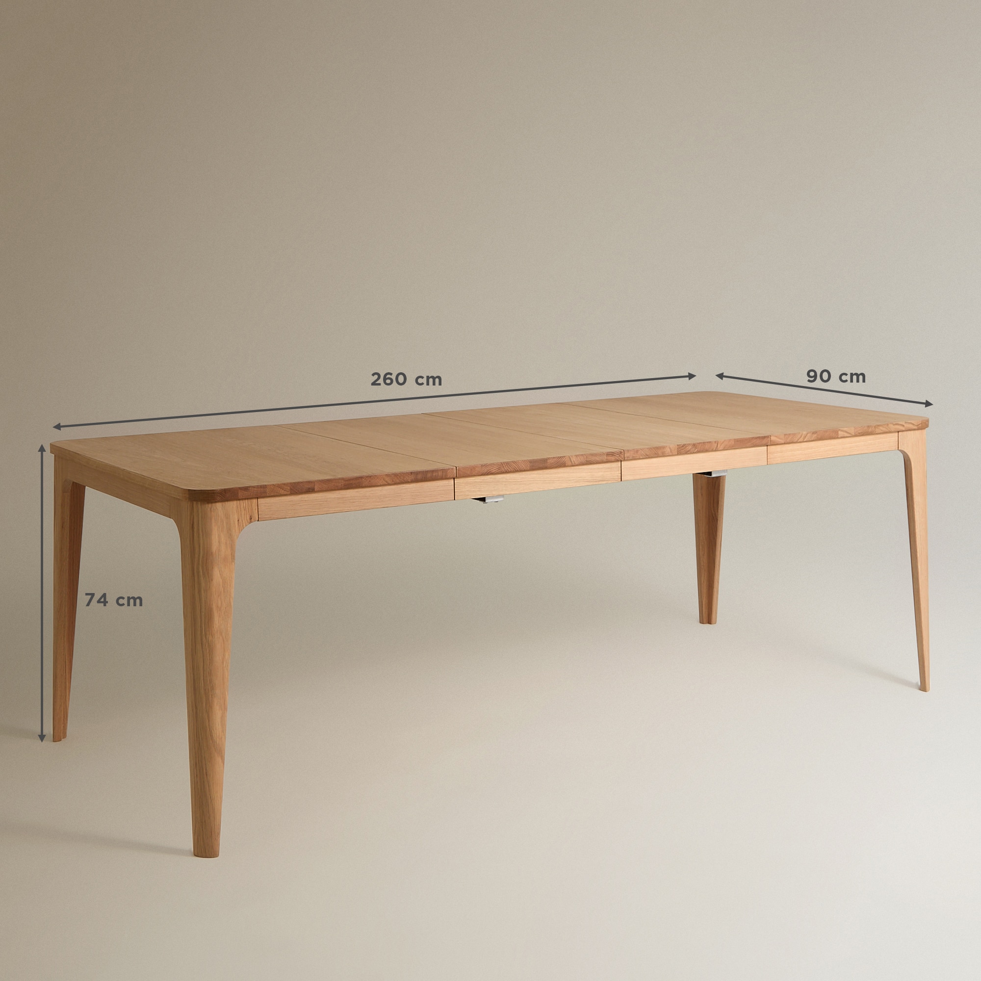 Mesa Extensível de Madeira de Carvalho Babylon Natural-13