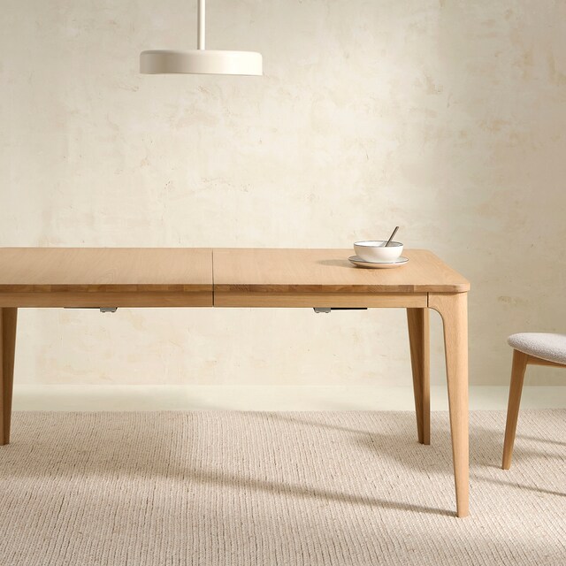 Mesa extensible de madera de roble Babylon