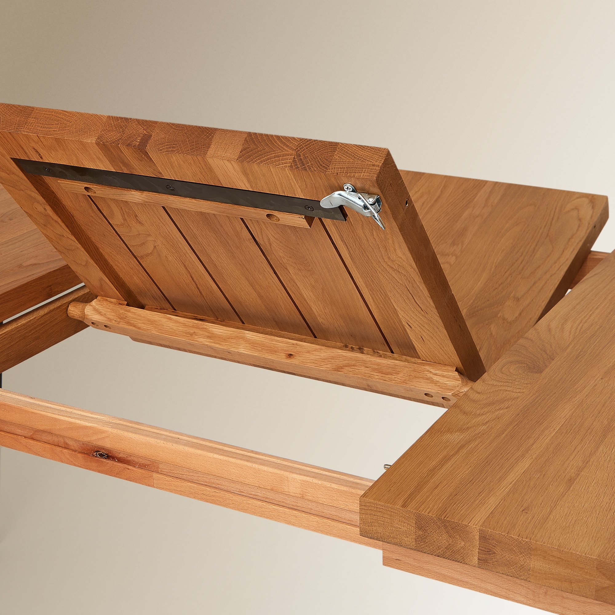 Mesa Extensível de Madeira de Carvalho Calia Natural-7