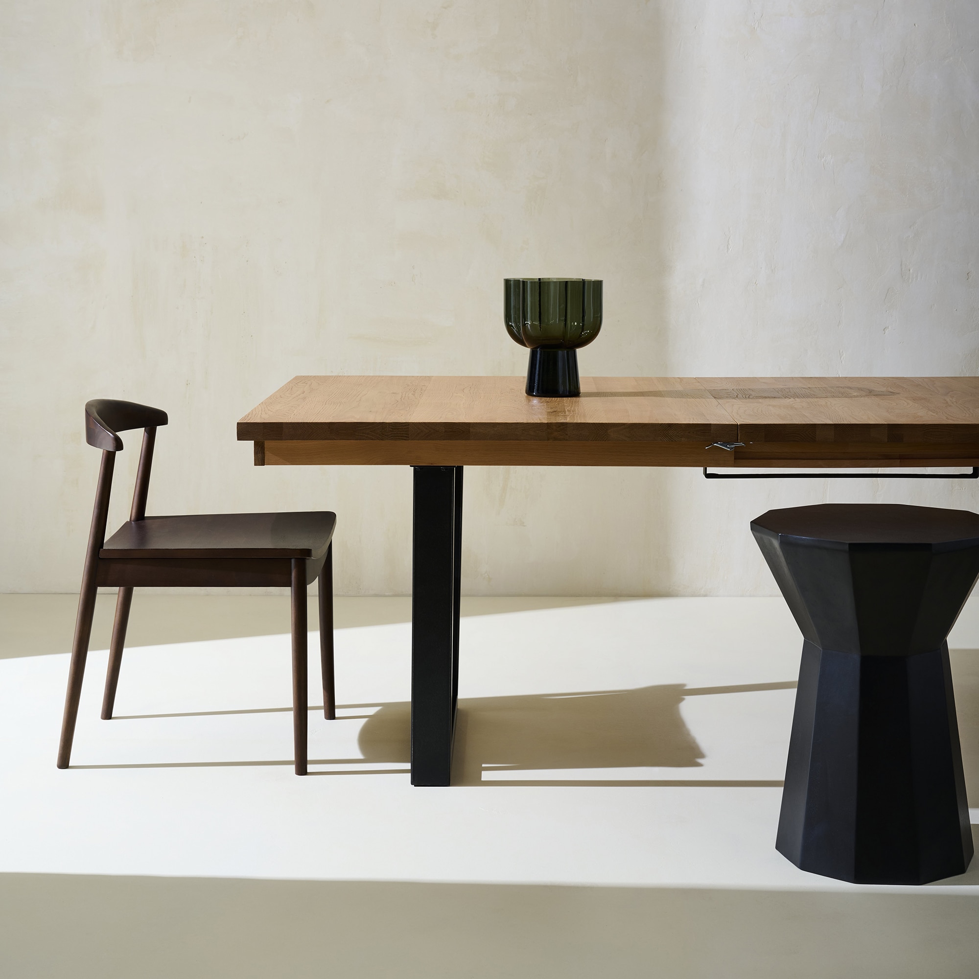 Mesa Extensível de Madeira de Carvalho Calia Natural-8
