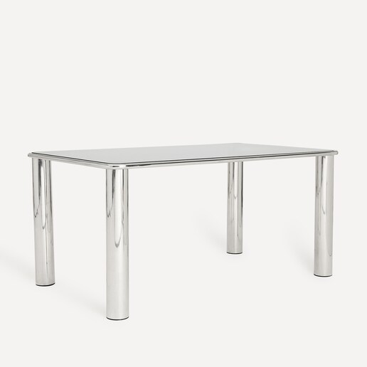 Mesa de metal y cristal Magnus