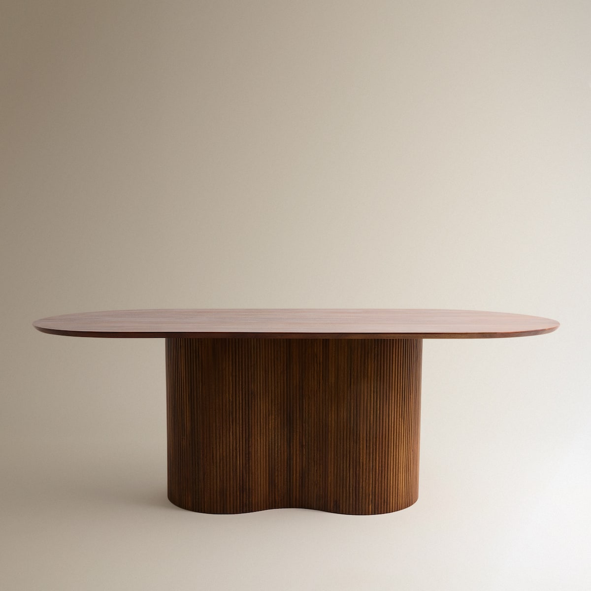 Mesa de comedor de madera de mango Curve Nogal-3