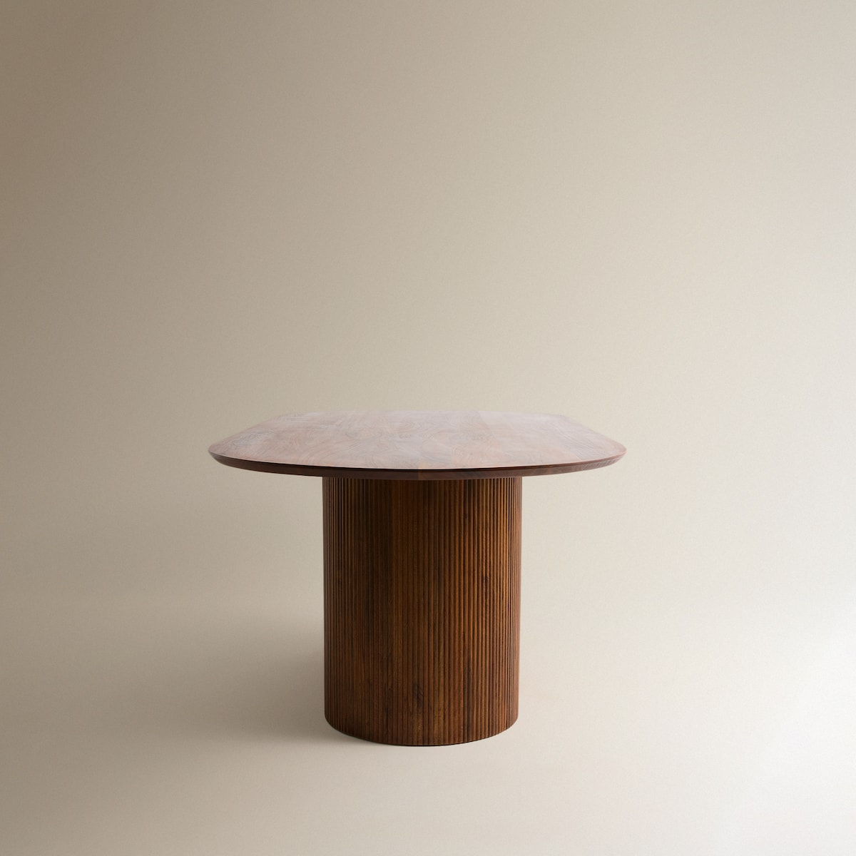Mesa de comedor de madera de mango Curve Nogal-4
