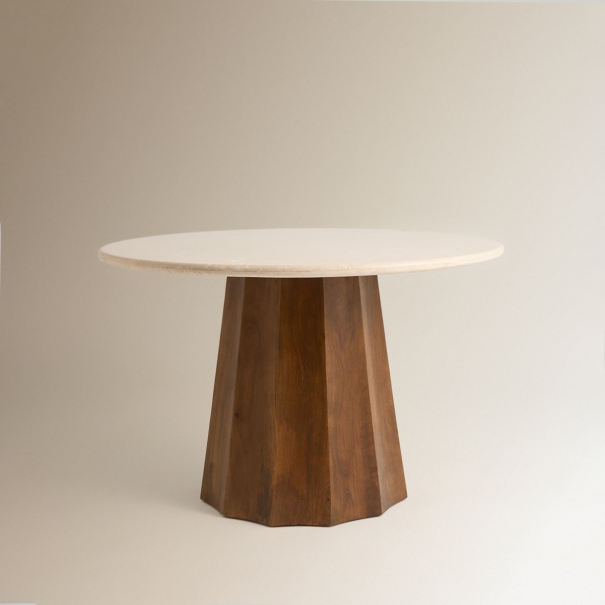 Mesa de comedor de mármol Kenia Blanco / Natural-2