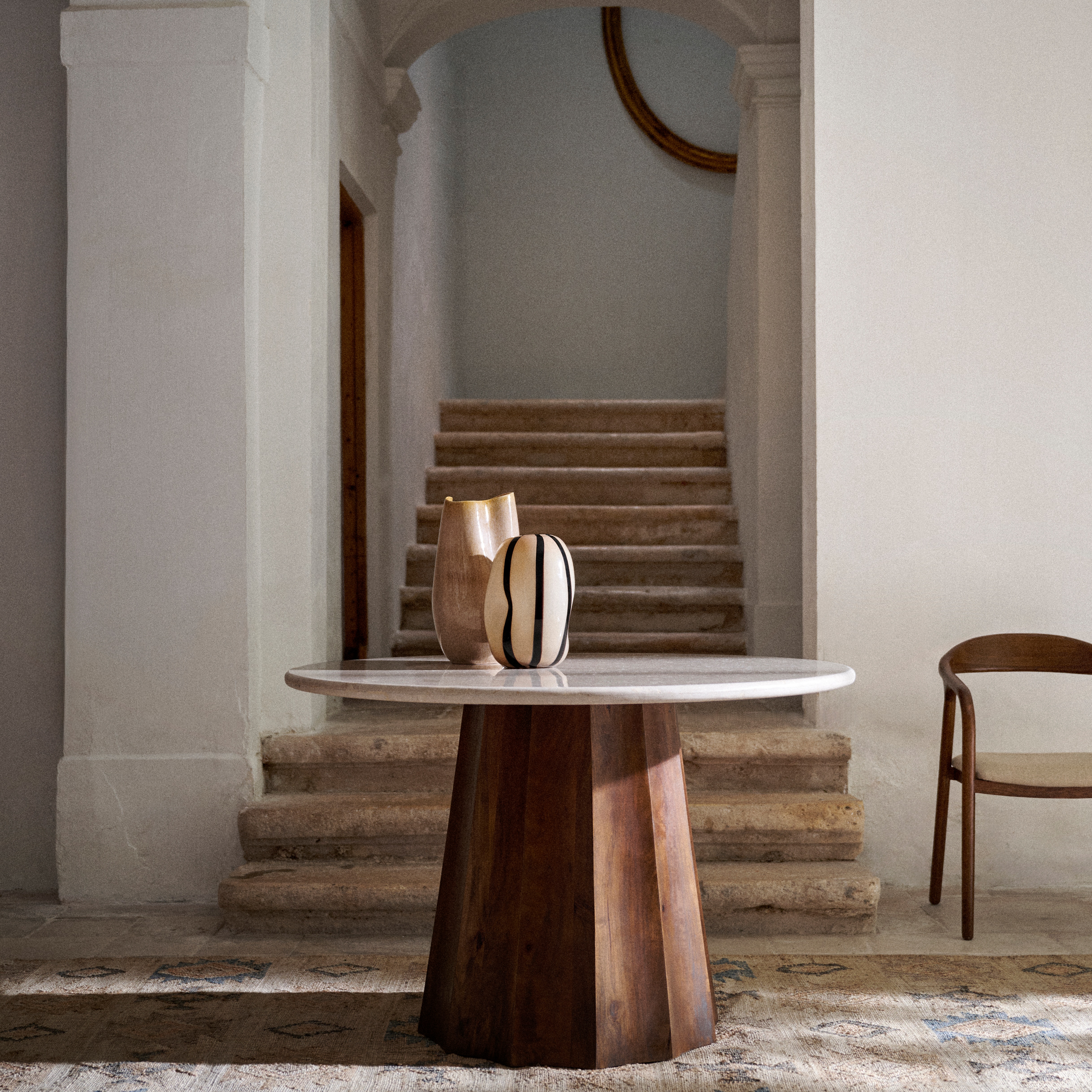 Mesa de Mármore Kenia Branco / Natural-5