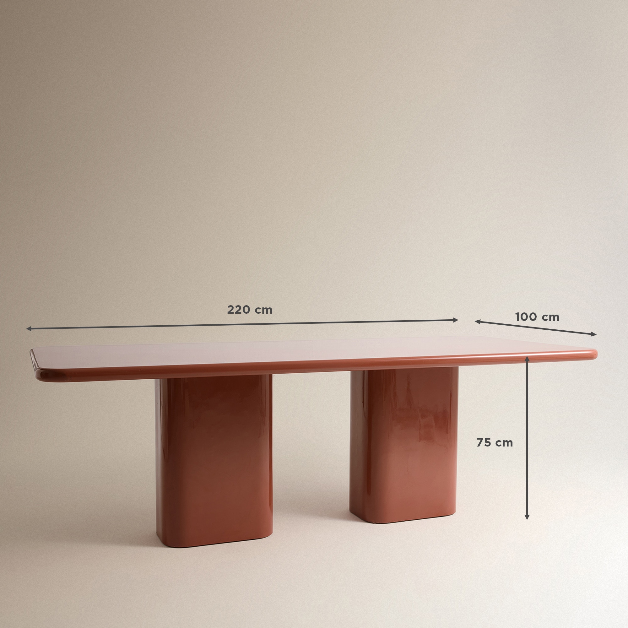 Mesa com Acabamento Lacado Mara Telha-8