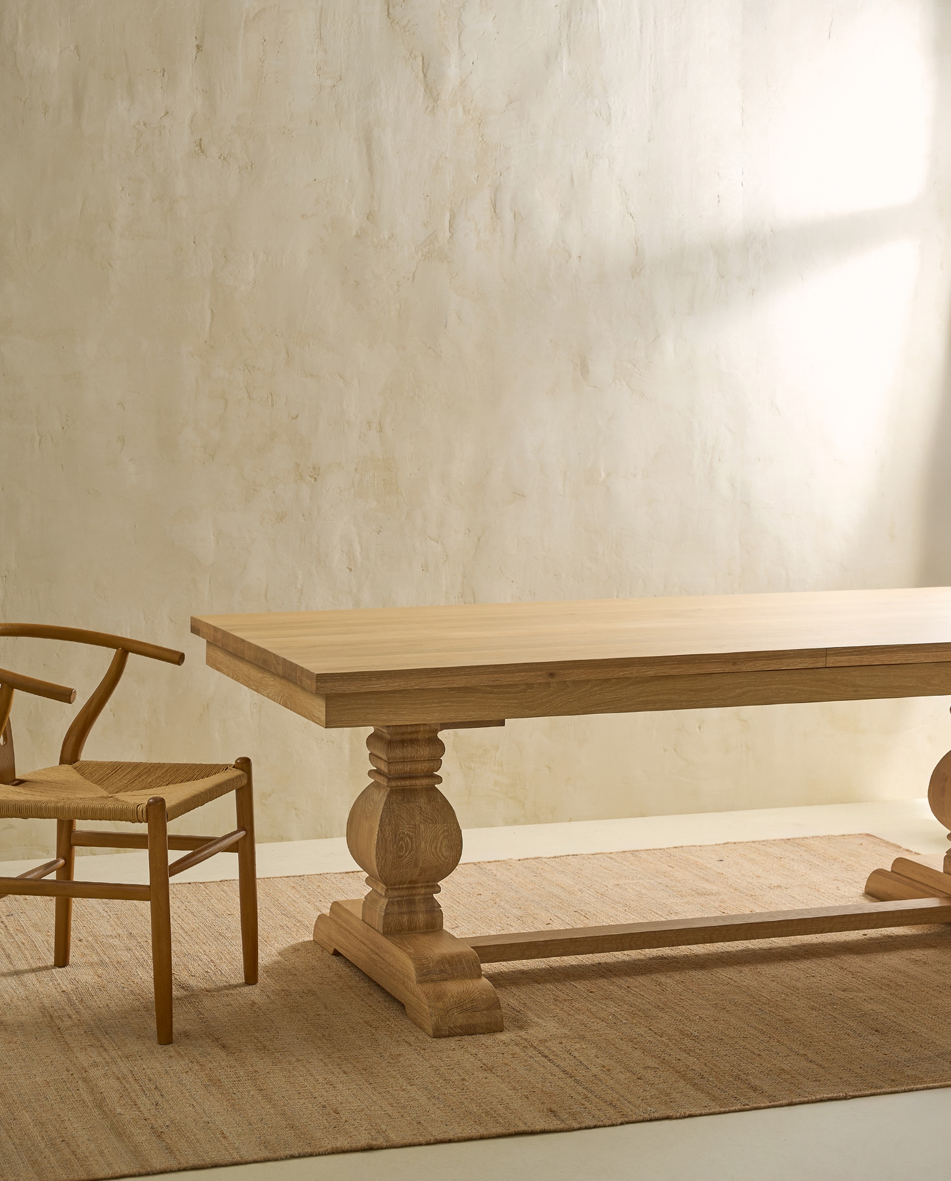 Imagem 0 de Mesa de jantar extensível em madeira de carvalho Vintage