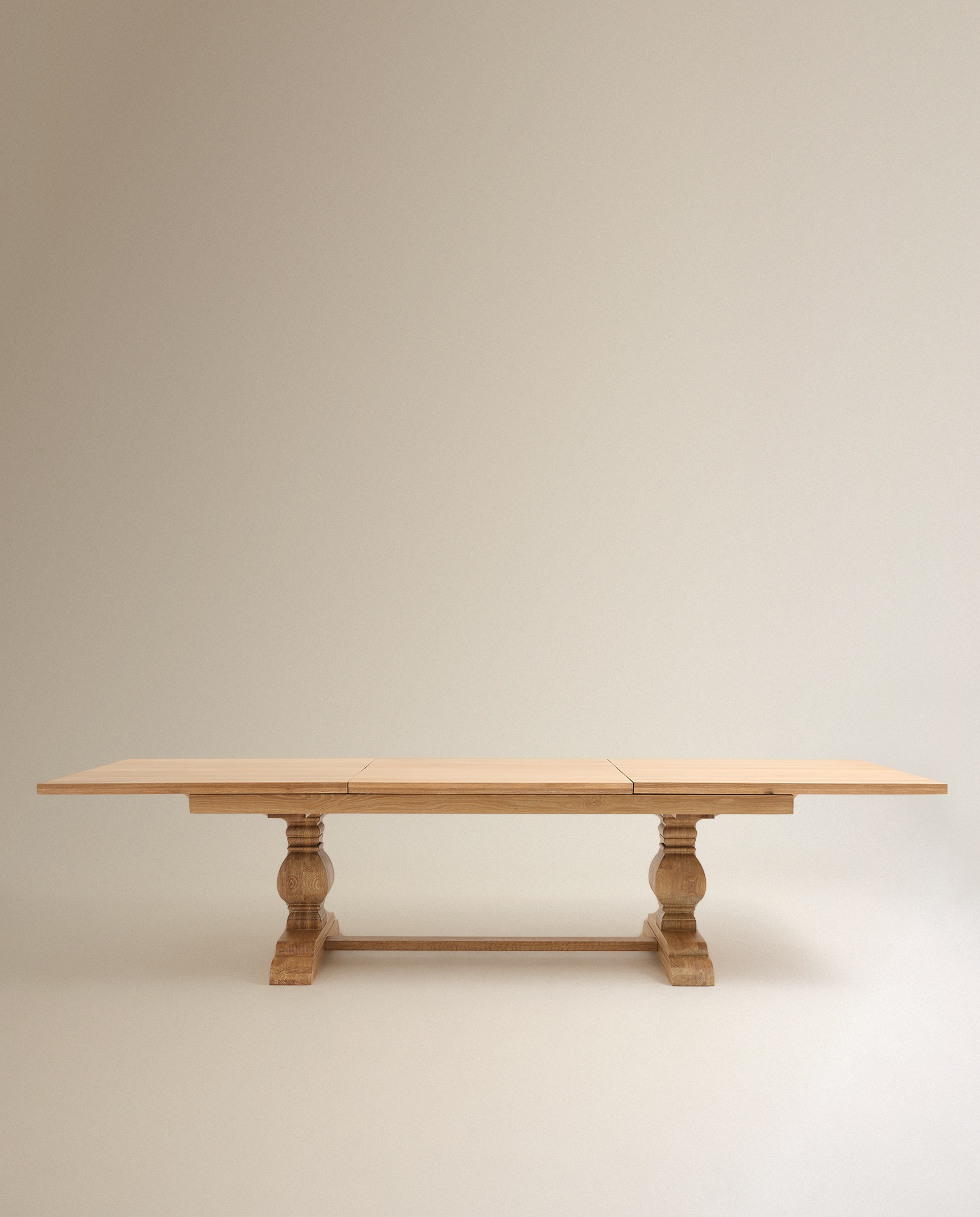 Mesa de comedor extensible de madera de roble Vintage - Natural Natural-6