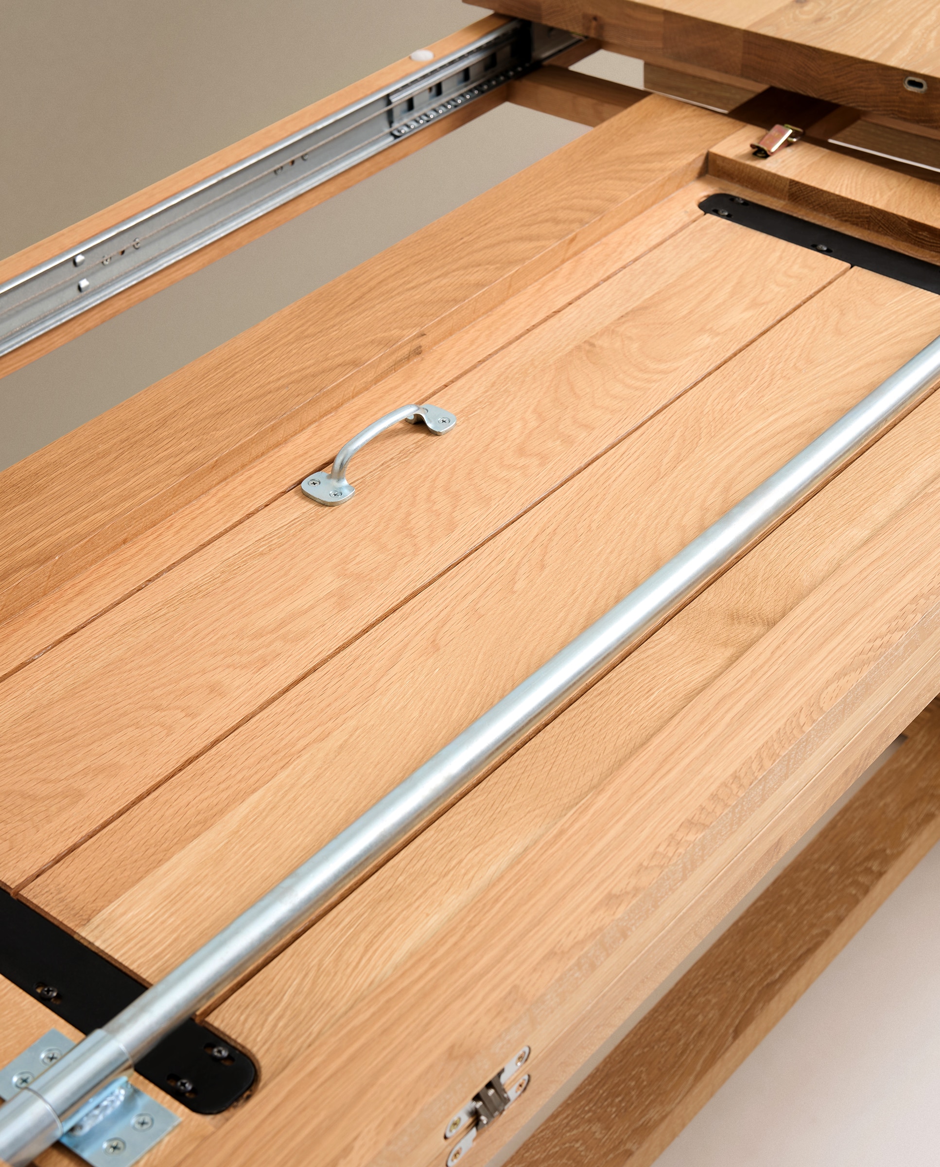 Mesa de comedor extensible de madera de roble Vintage - Natural Natural-8
