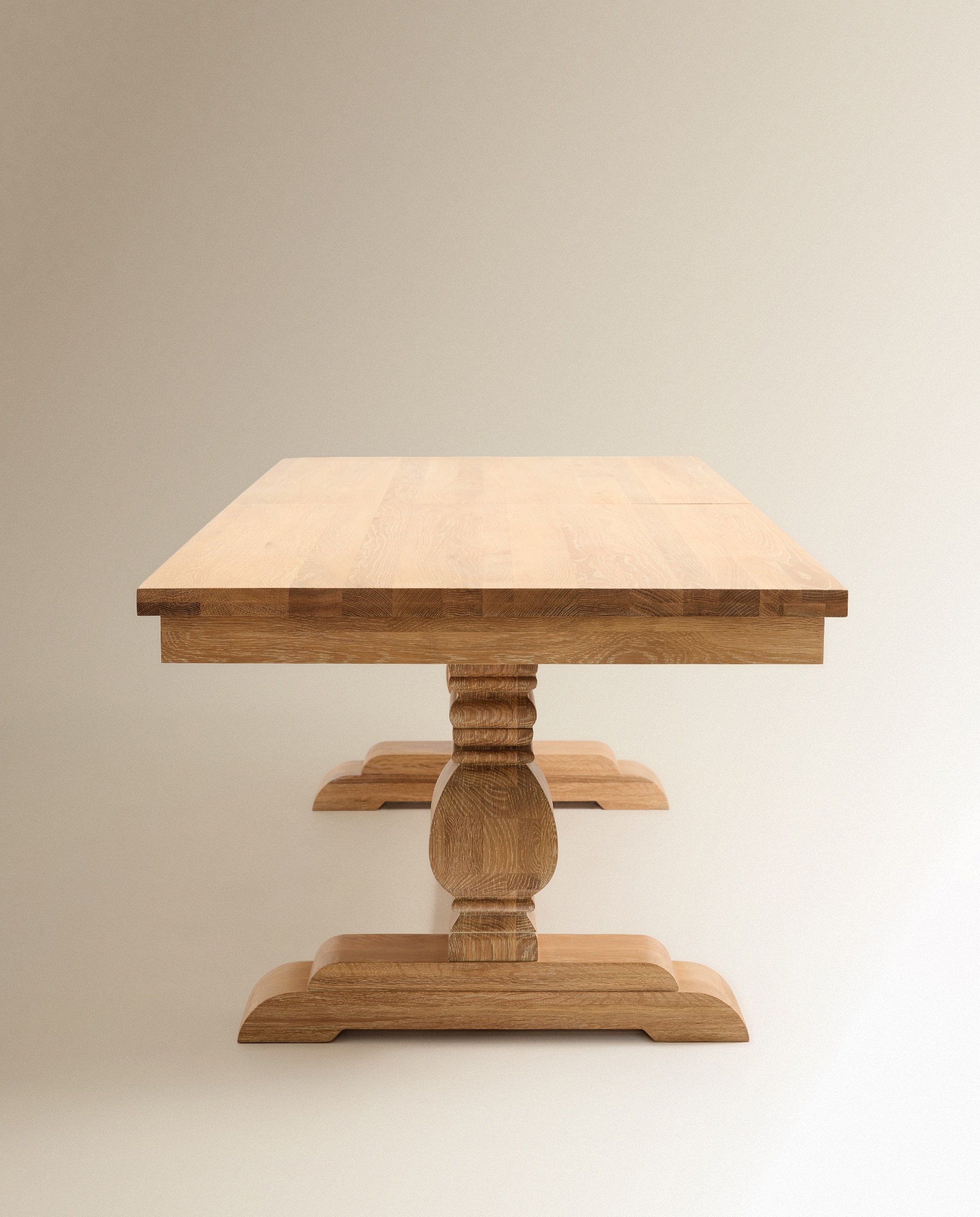 Mesa de comedor extensible de madera de roble Vintage - Natural Natural-9