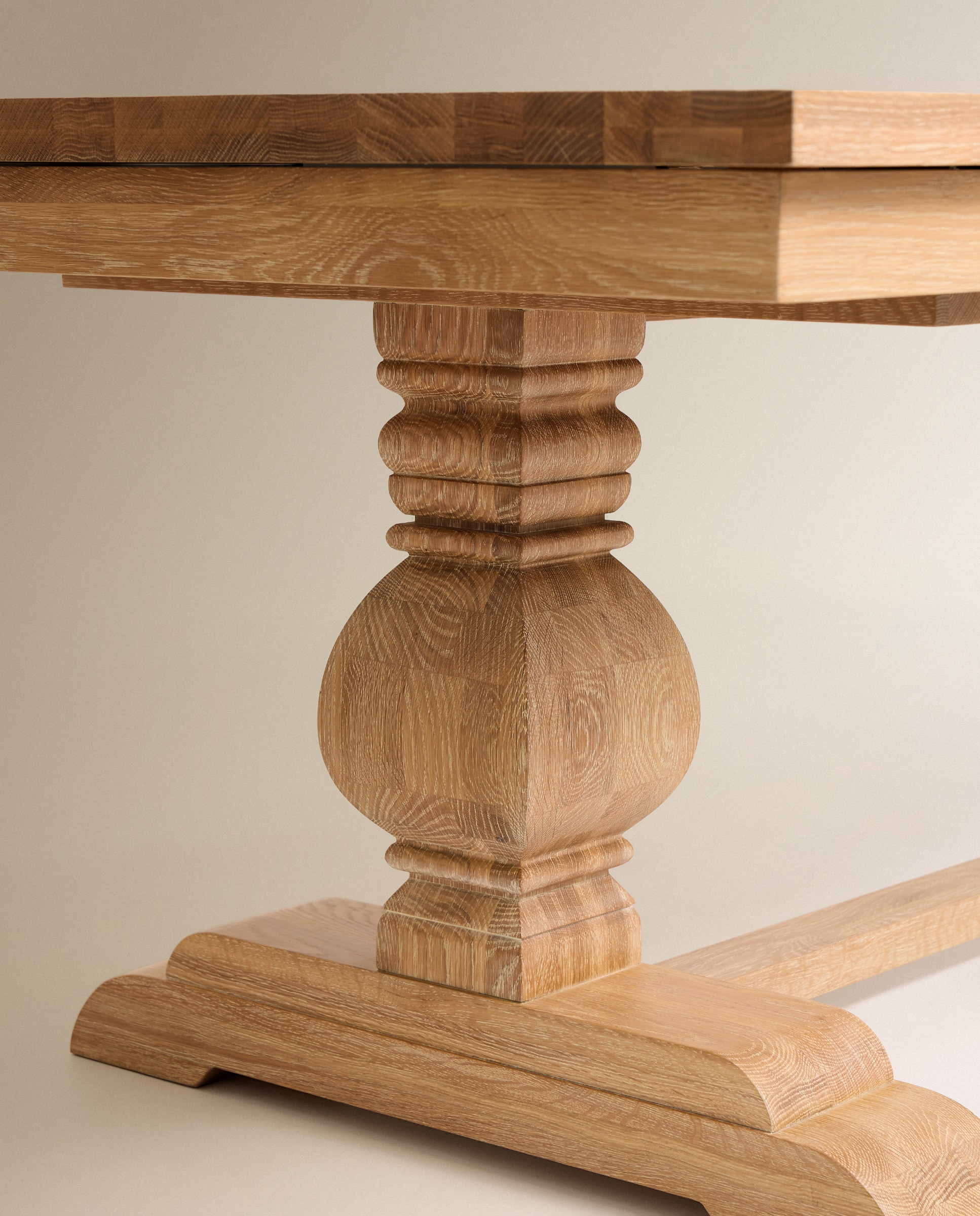 Mesa de comedor extensible de madera de roble Vintage - Natural Natural-10