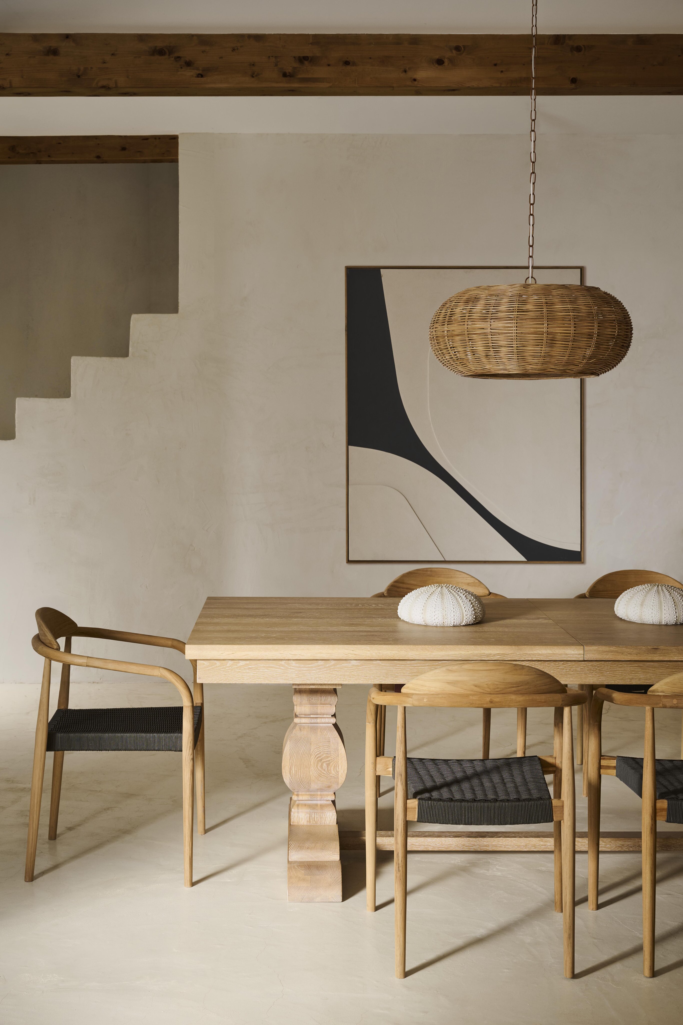 Imagen 12 de Mesa de comedor extensible de madera de roble Vintage - Natural Natural