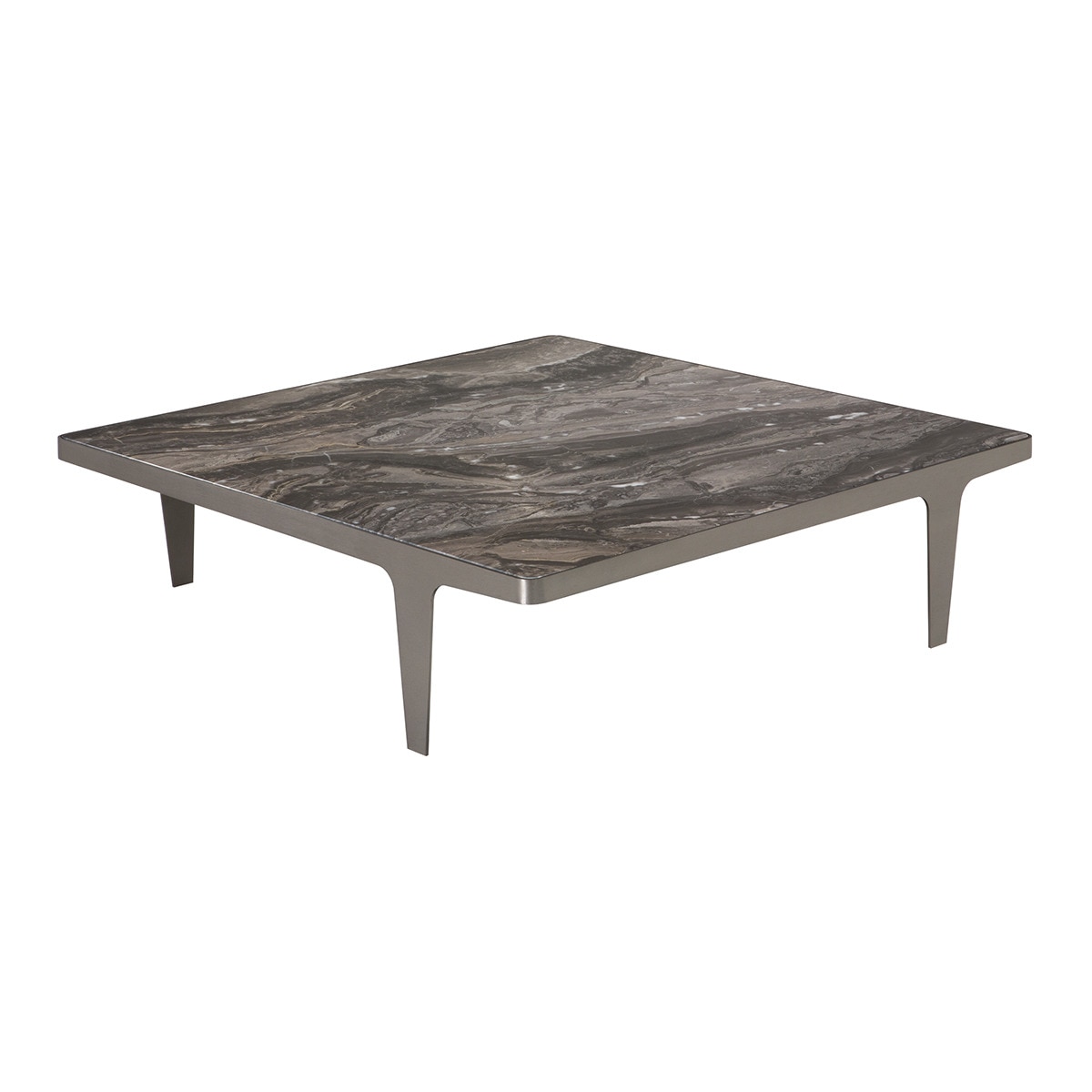 Imagen 0 de Mesa de centro cuadrada de mármol orobico Herman Natuzzi Italia Oro / Negro