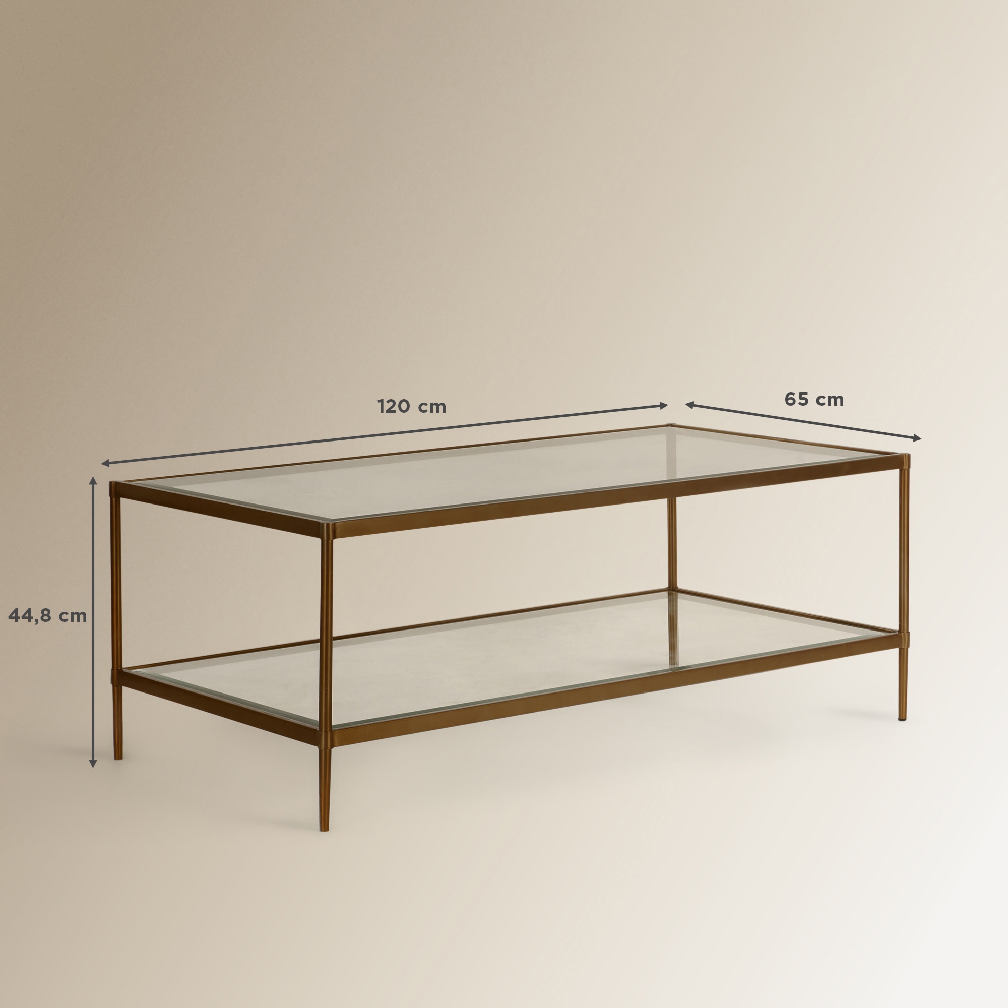 Mesa de centro de acero y cristal Marlon El Corte Inglés - Dorado Dorado-6
