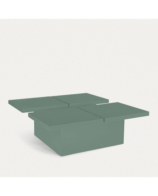 Mesa de centro cuadrada en mate Lisboa Room - El Corte Inglés - Verde mate 100 x 100 cm Verde mate-5