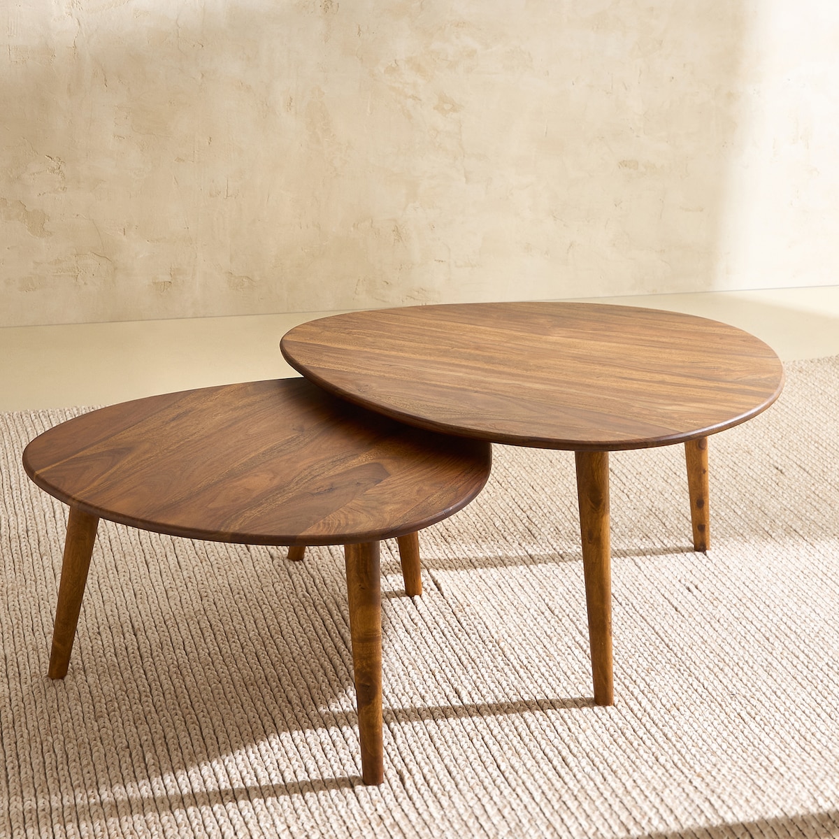 Conjunto de 2 Mesas de Centro de Pau-Rosa Bruno Room Natural-1