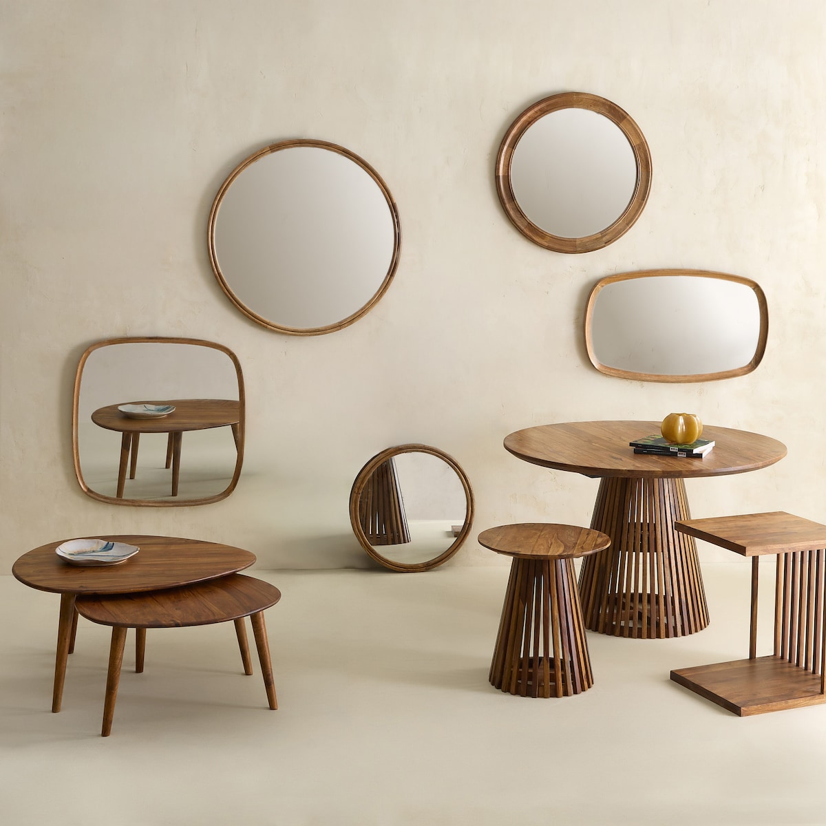 Conjunto de 2 Mesas de Centro de Pau-Rosa Bruno Room Natural-7