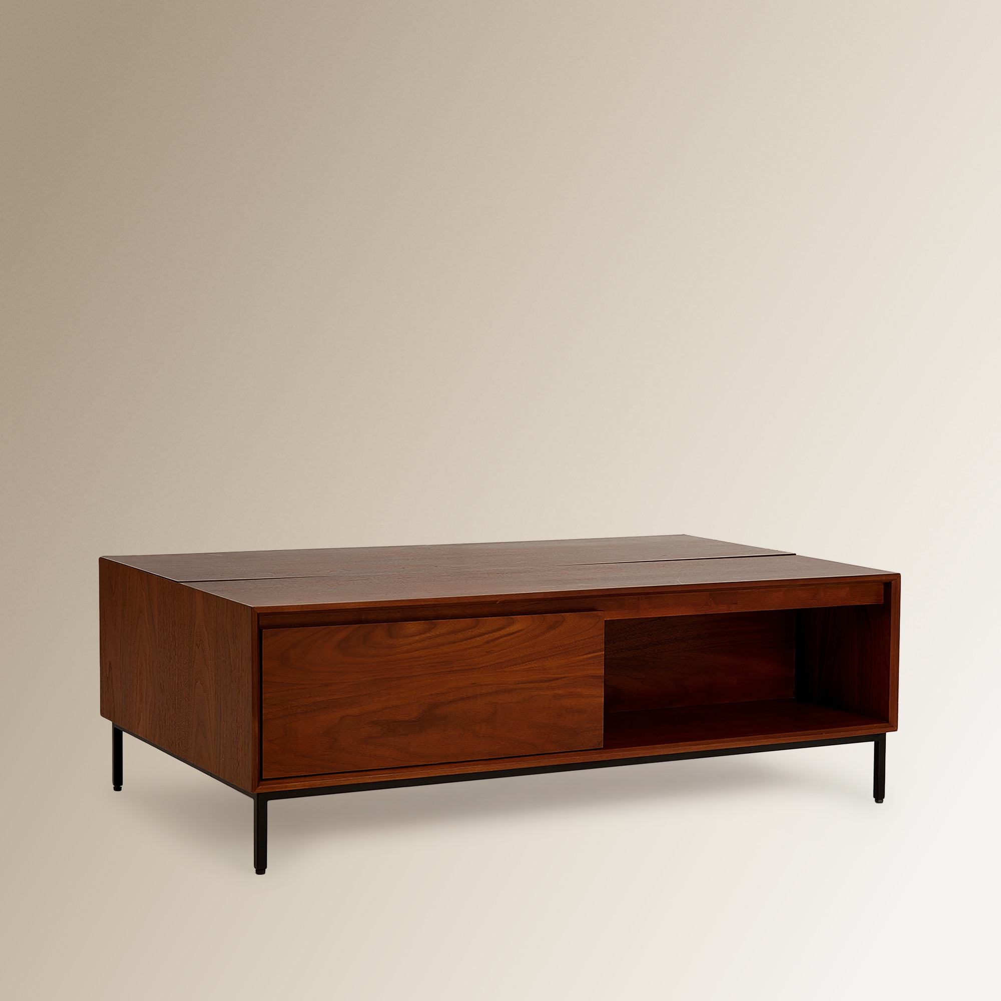 Mesa de Centro de Nogueira com Tampa Elevável Murray Natural-2