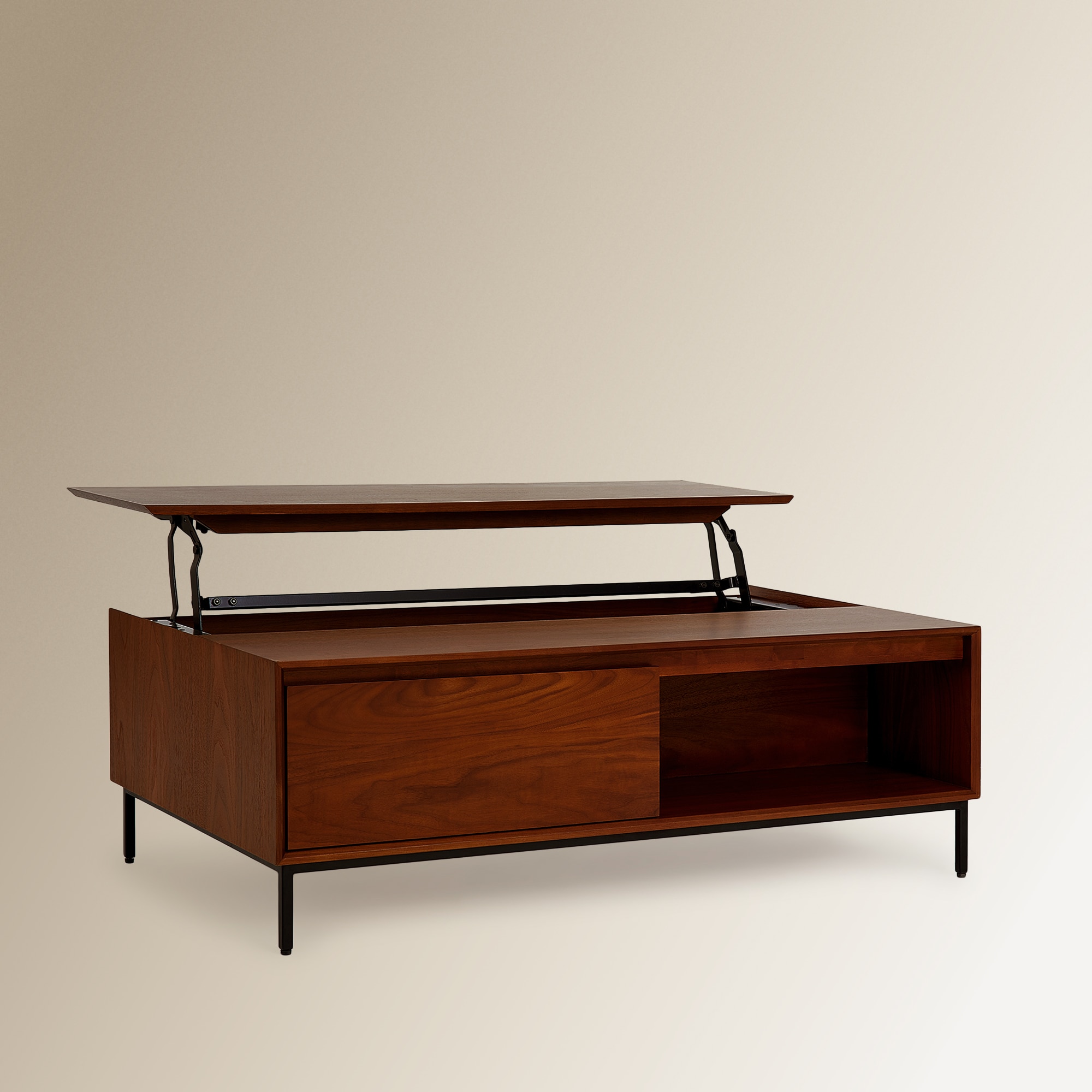 Mesa de Centro de Nogueira com Tampa Elevável Murray Natural-5