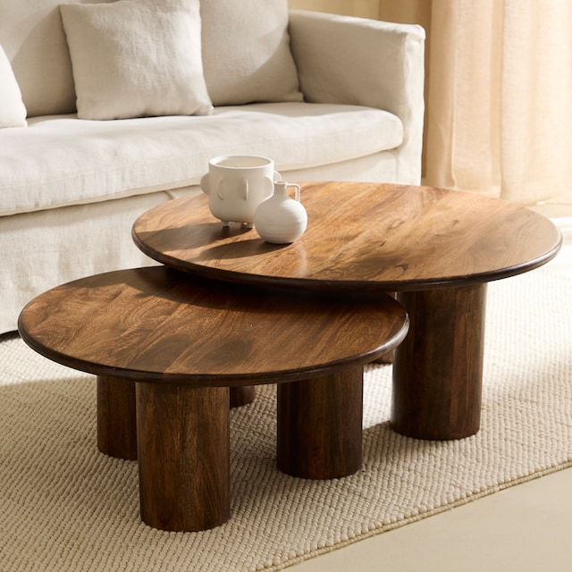 Imagen 0 de Set de 2 mesas de centro de madera de mango Kenia