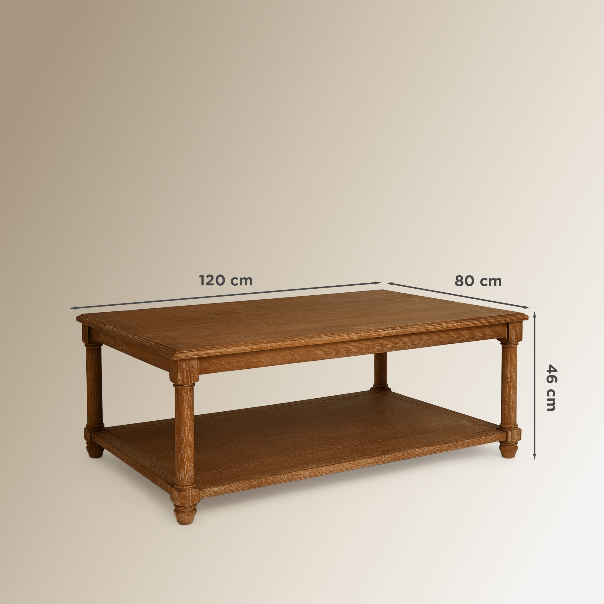 Mesa de Centro de Carvalho Vintage Natural-10