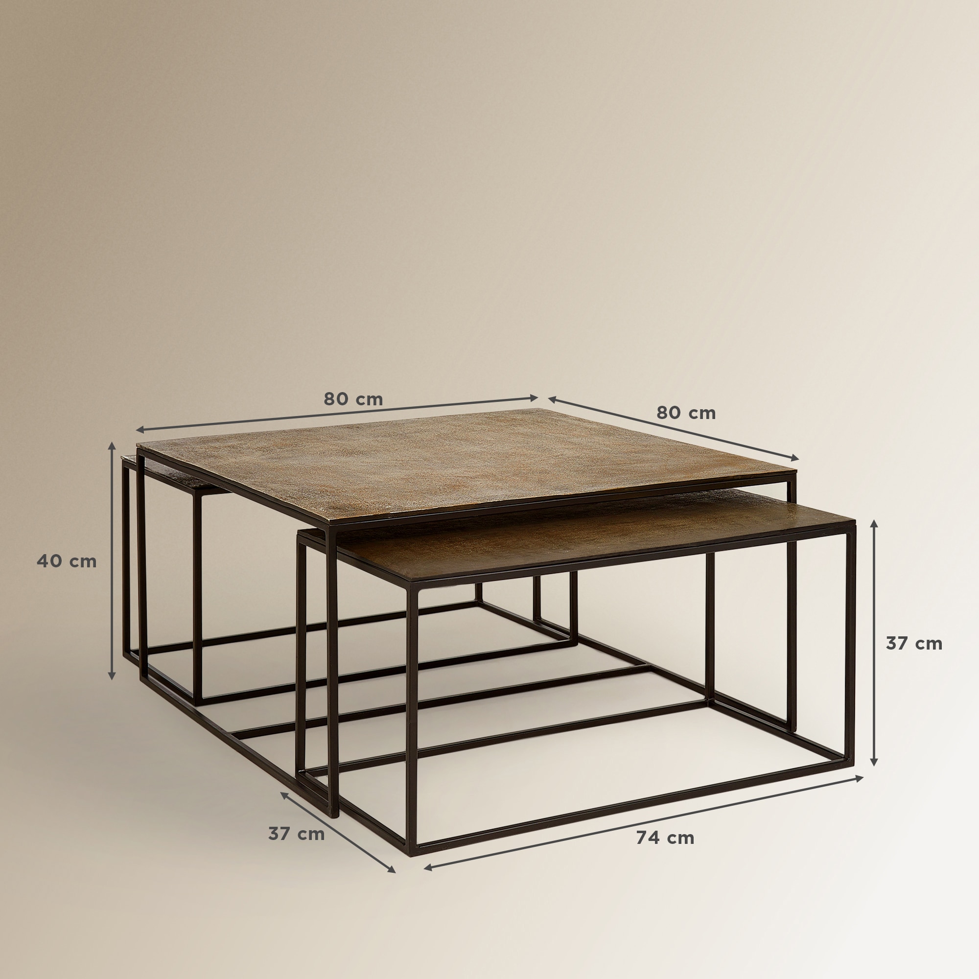 Conjunto de 3 Mesas de Centro Moet 9