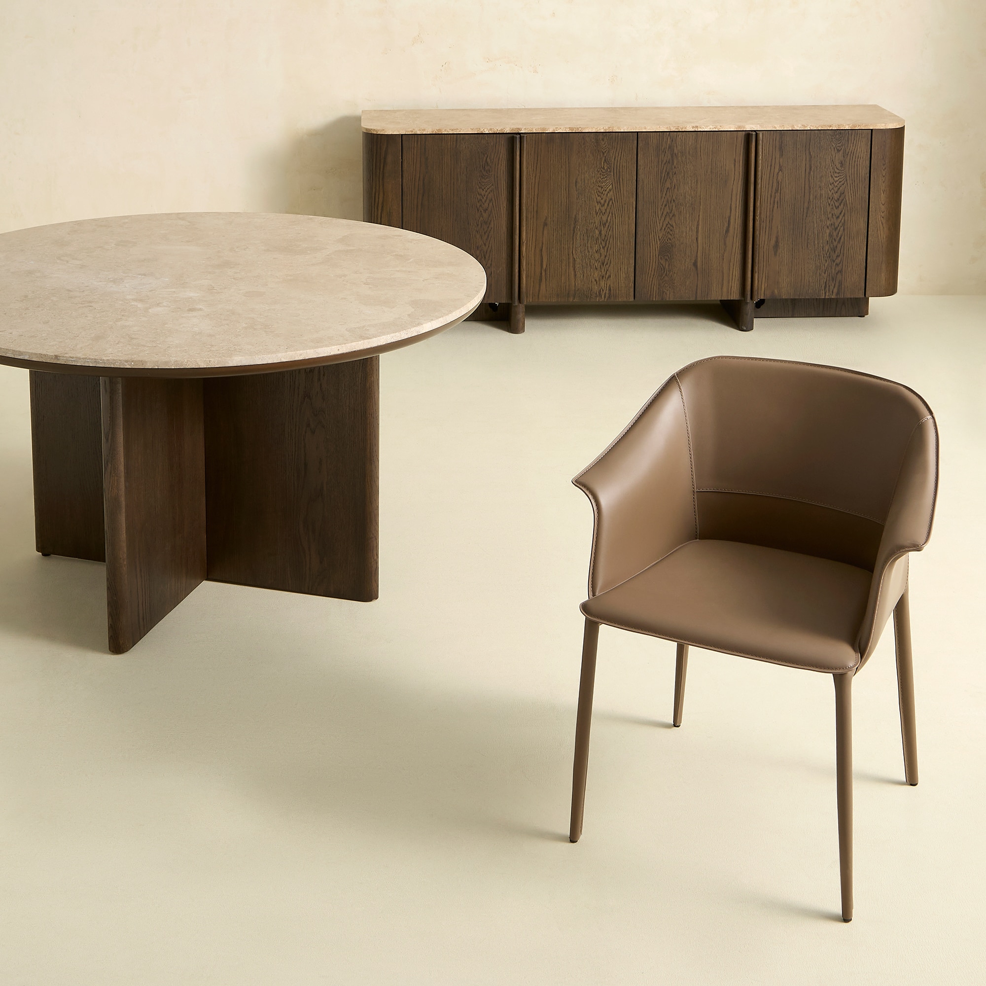 Mesa de centro de madera de y mármol Liam Room - El Corte Inglés - Roble Roble-7