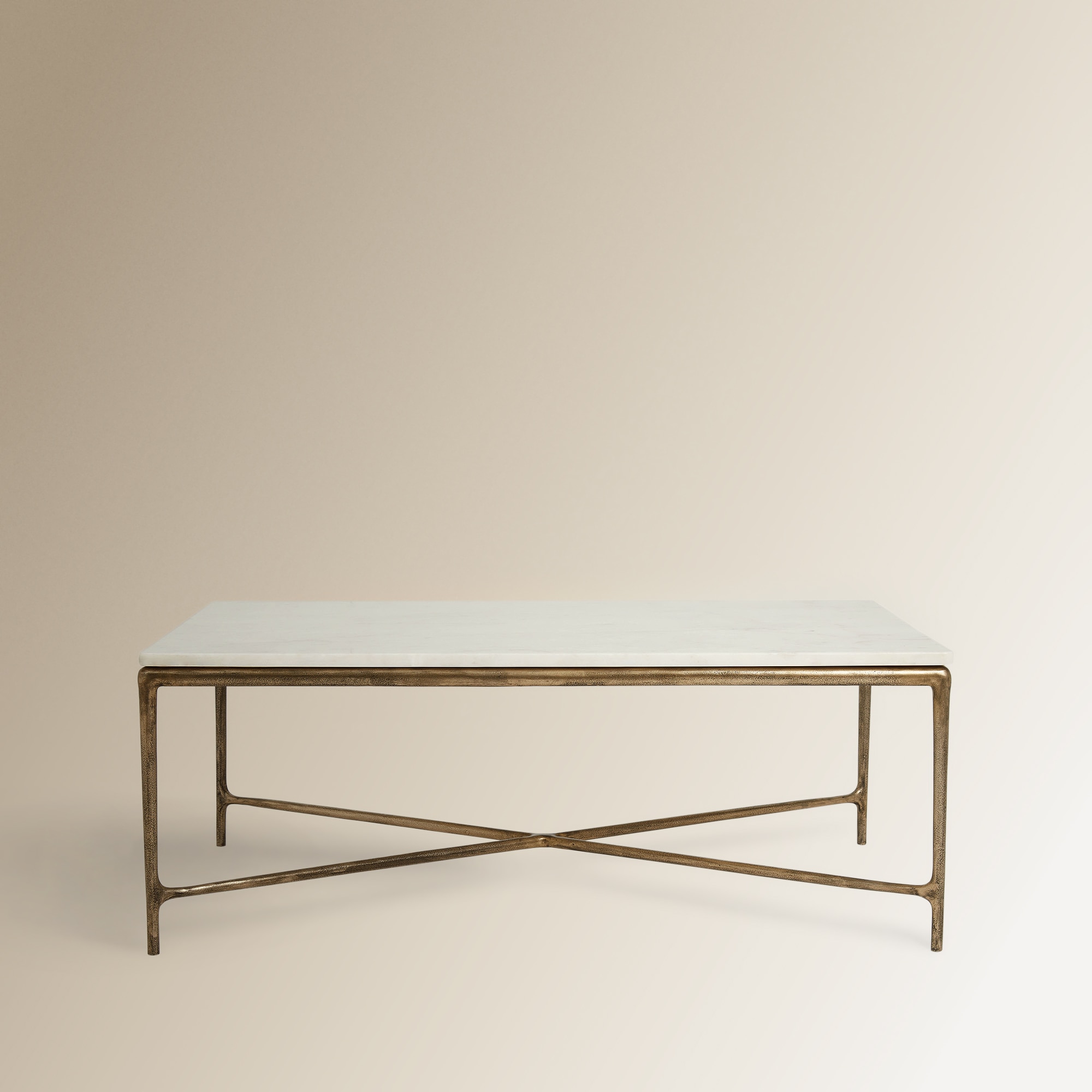 Mesa de Centro de Alumínio e Mármore Judy Branco / Ouro-3