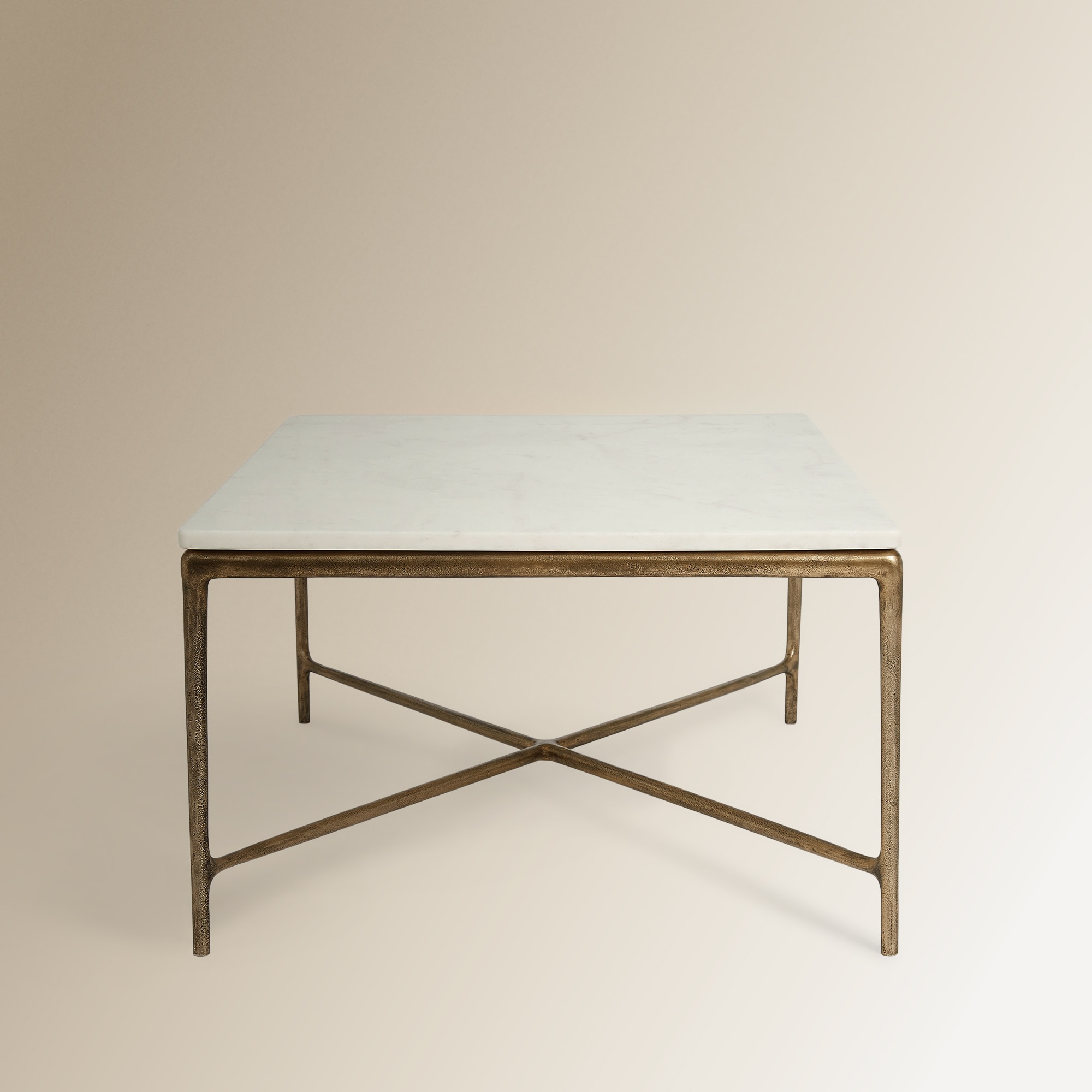 Mesa de Centro de Alumínio e Mármore Judy Branco / Ouro-4