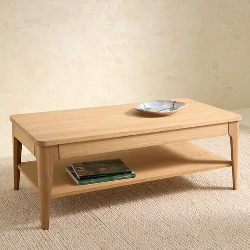 Mesa de centro de madera de roble con tapa elevable Babylon