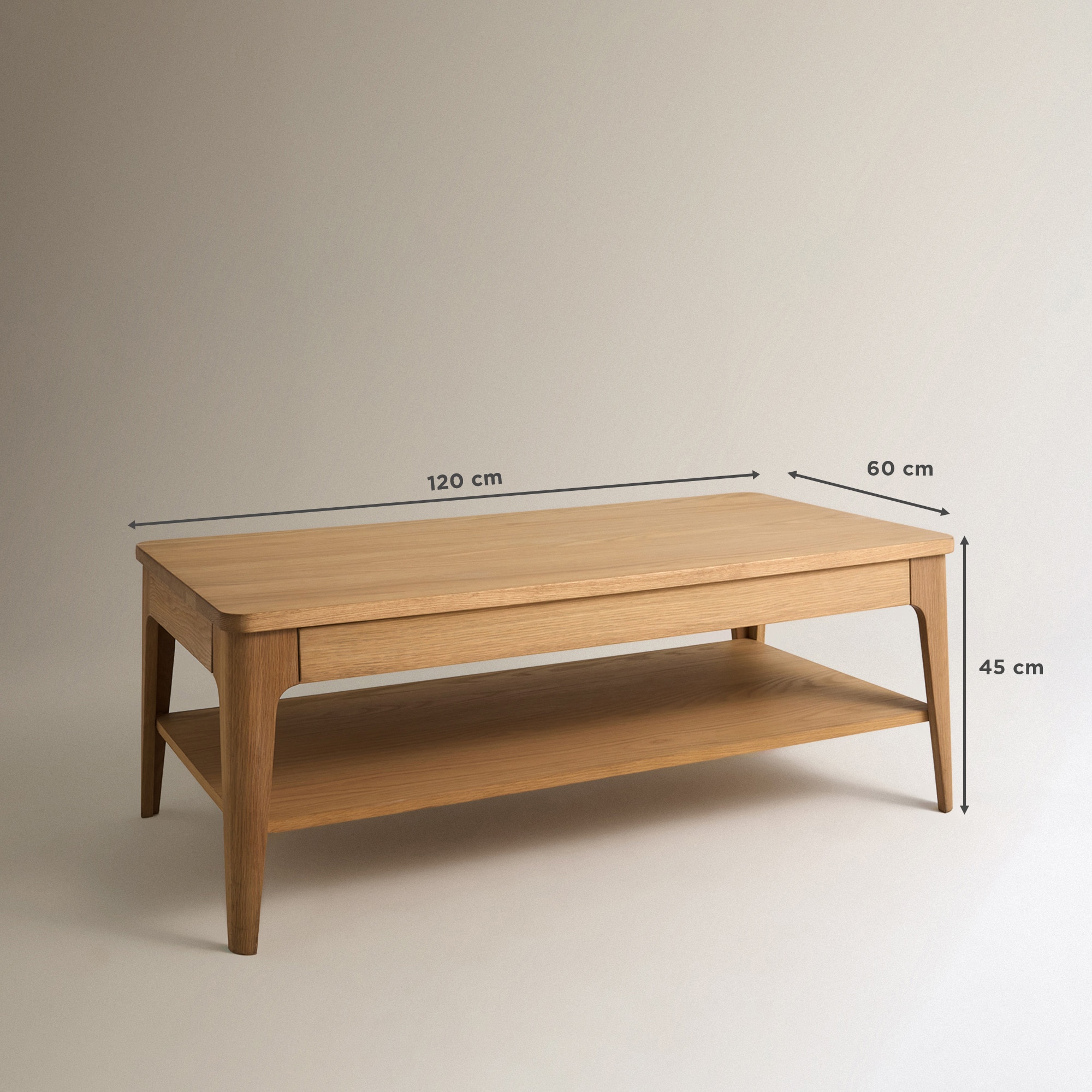 Mesa de centro de de roble con tapa elevable Babylon - Madera Madera-8