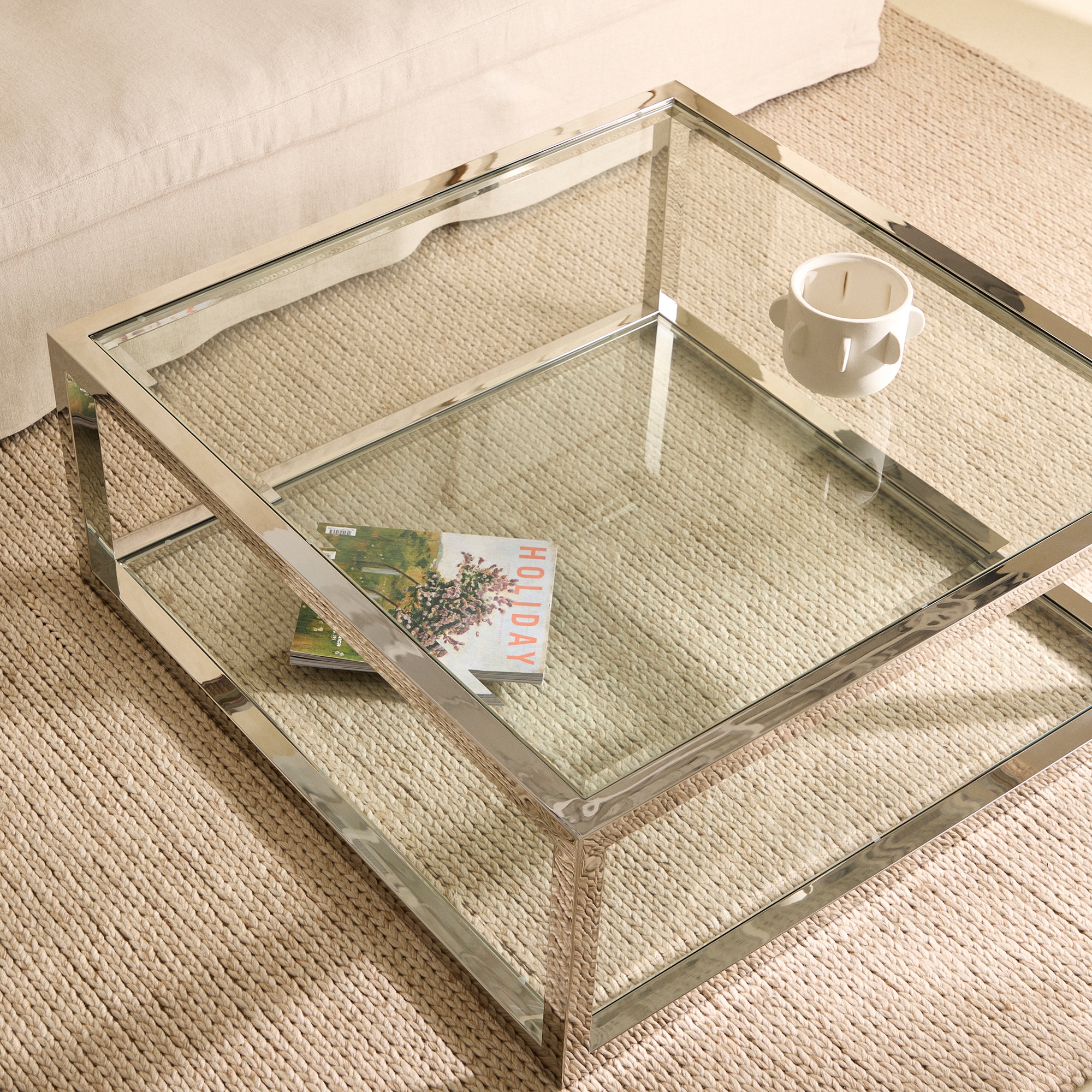 Imagem 0 de Mesa de Centro de Aço Inoxidável Silver