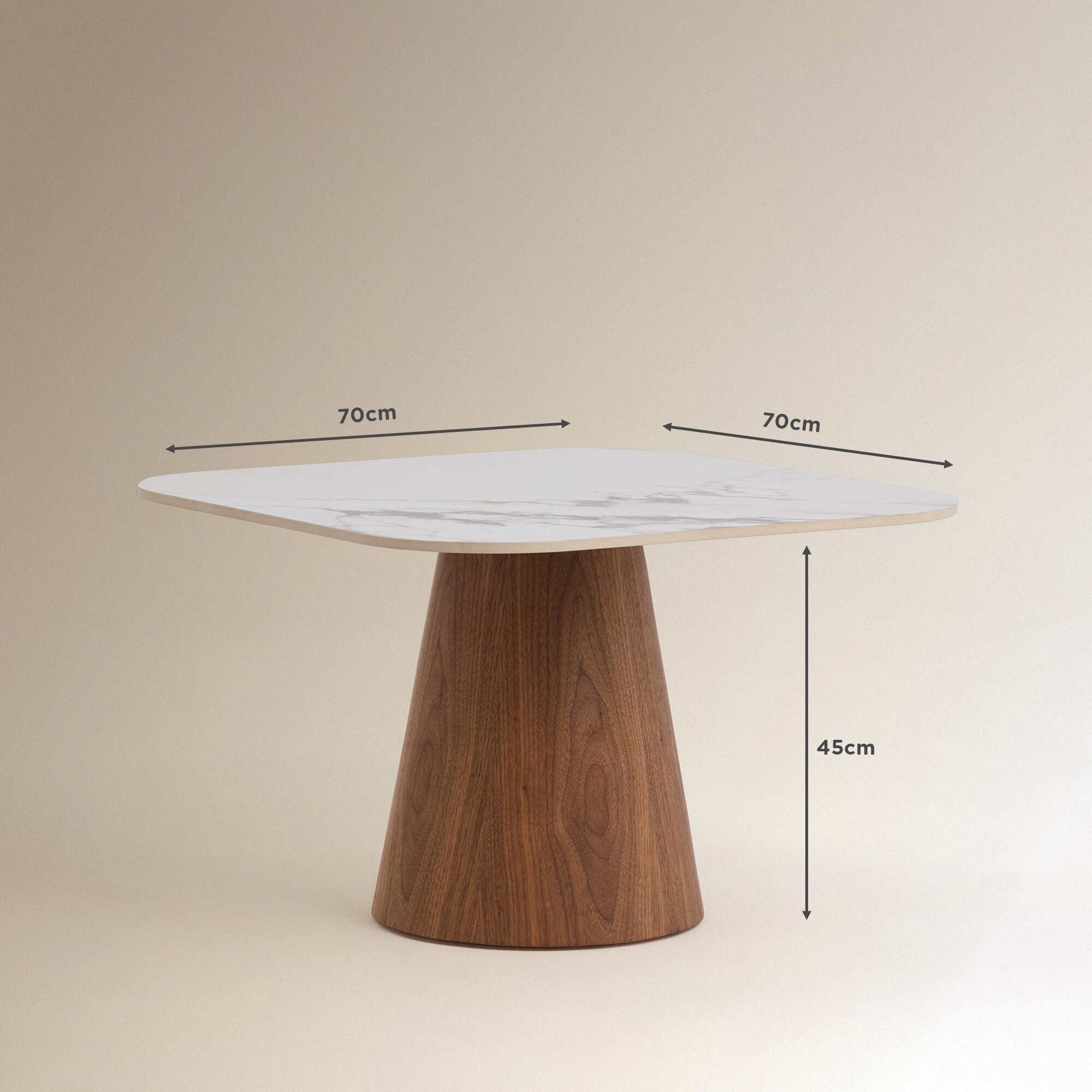 Mesa de centro alta de madera de Adami - Nogal Nogal-7