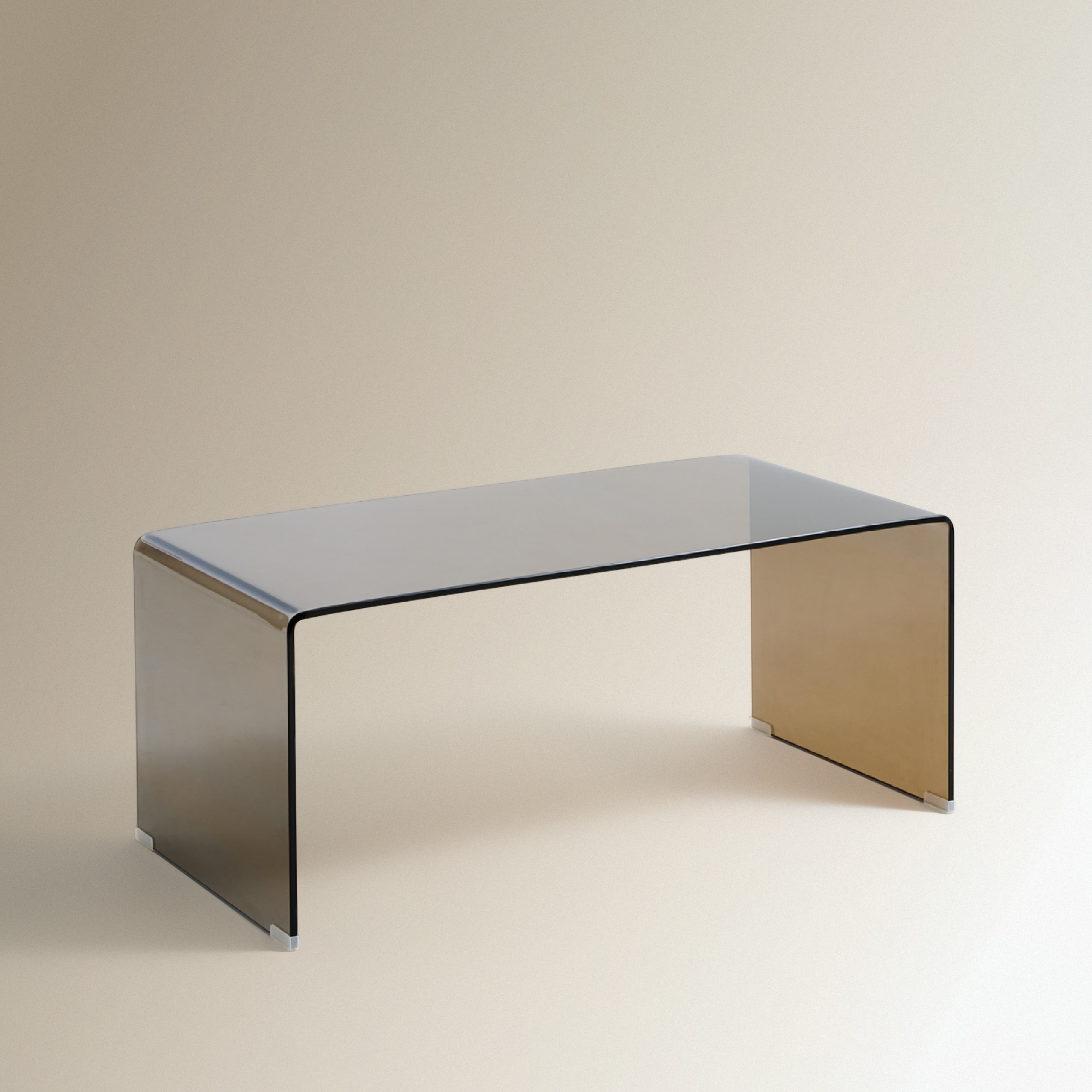 Conjunto de 2 Mesas de Centro de Vidro Temperado Castanho-5