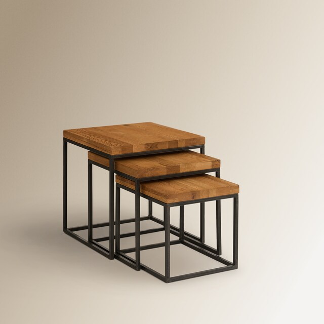 Imagen 0 de Set de 3 mesas auxiliares de madera de roble Calia El Corte Inglés